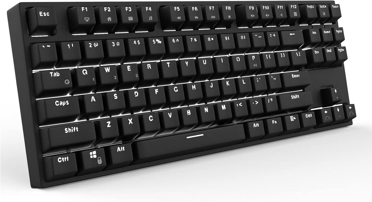 87 Keys White LED Backlight Tenkeyless Mechanical Keyboard T6573