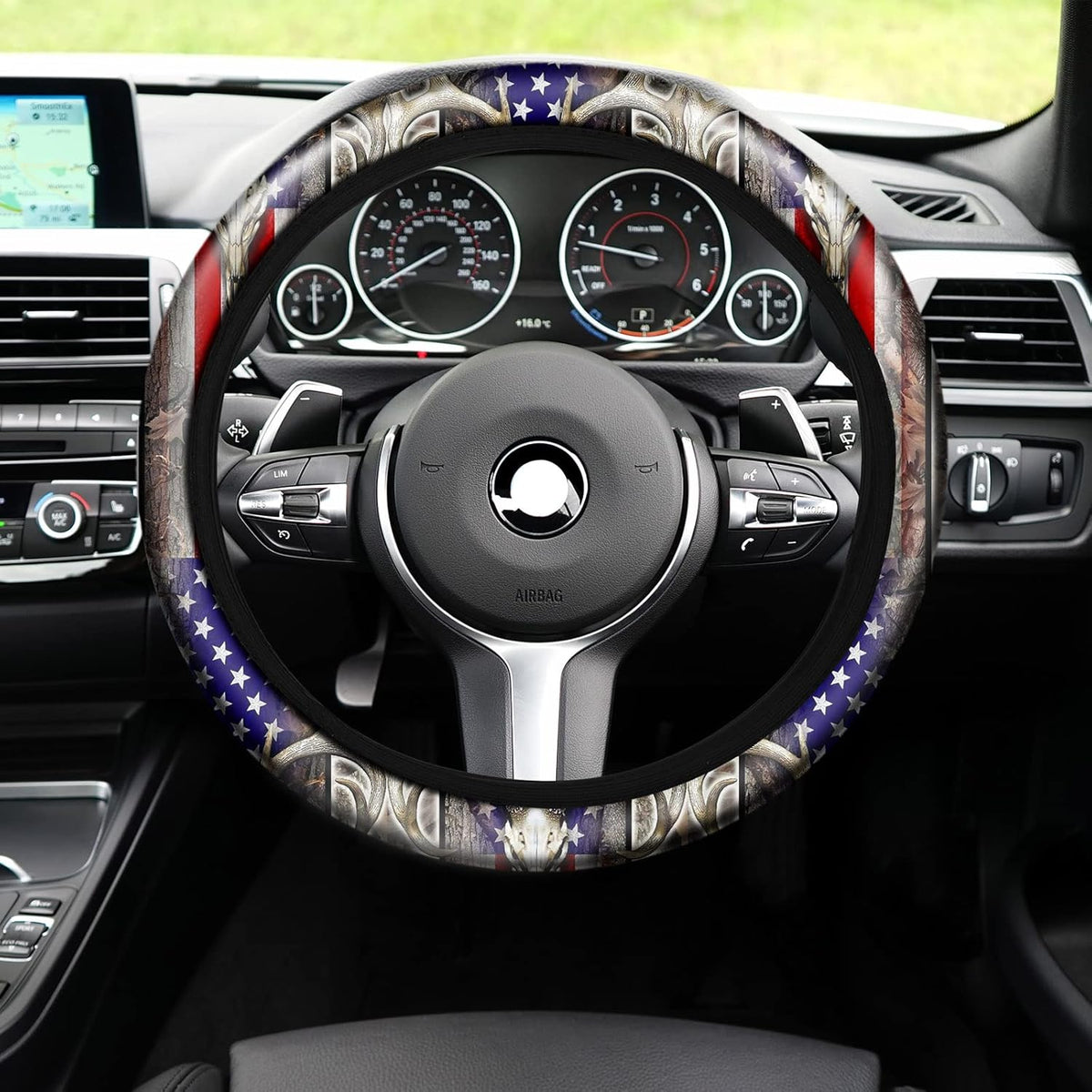 10 Pieces American Flag Camo Print Car Accessories Set Z598