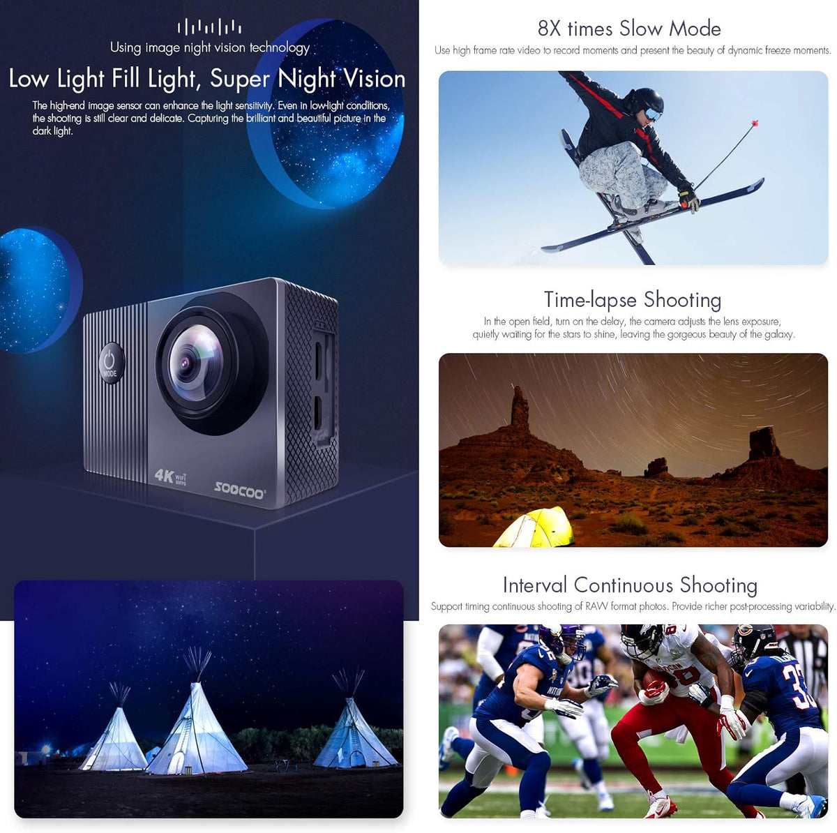 4K 60FPS Waterproof Action Camera N3050