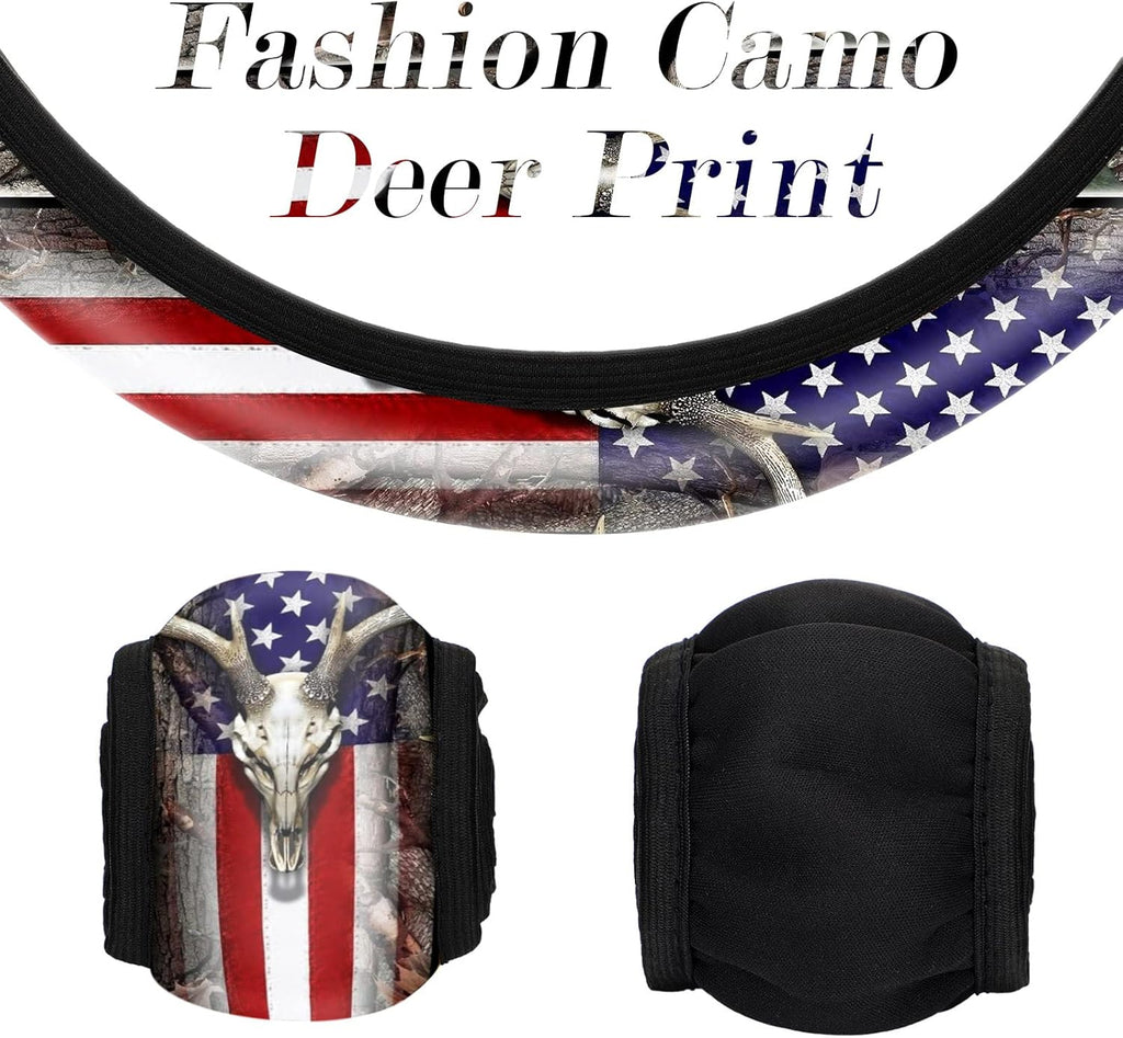 10 Pieces American Flag Camo Print Car Accessories Set Z598