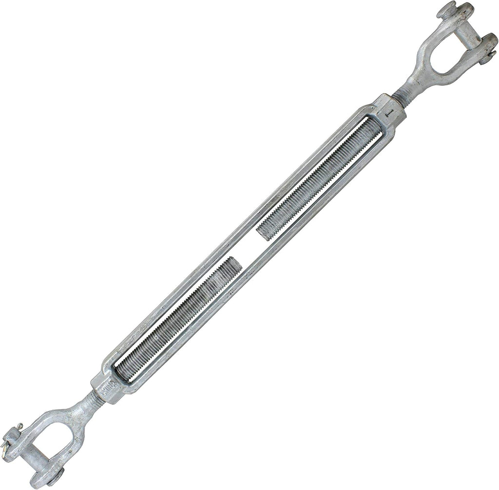 1 Inch x 18 Inches Galvanized Jaw and Jaw Turnbuckle V9683