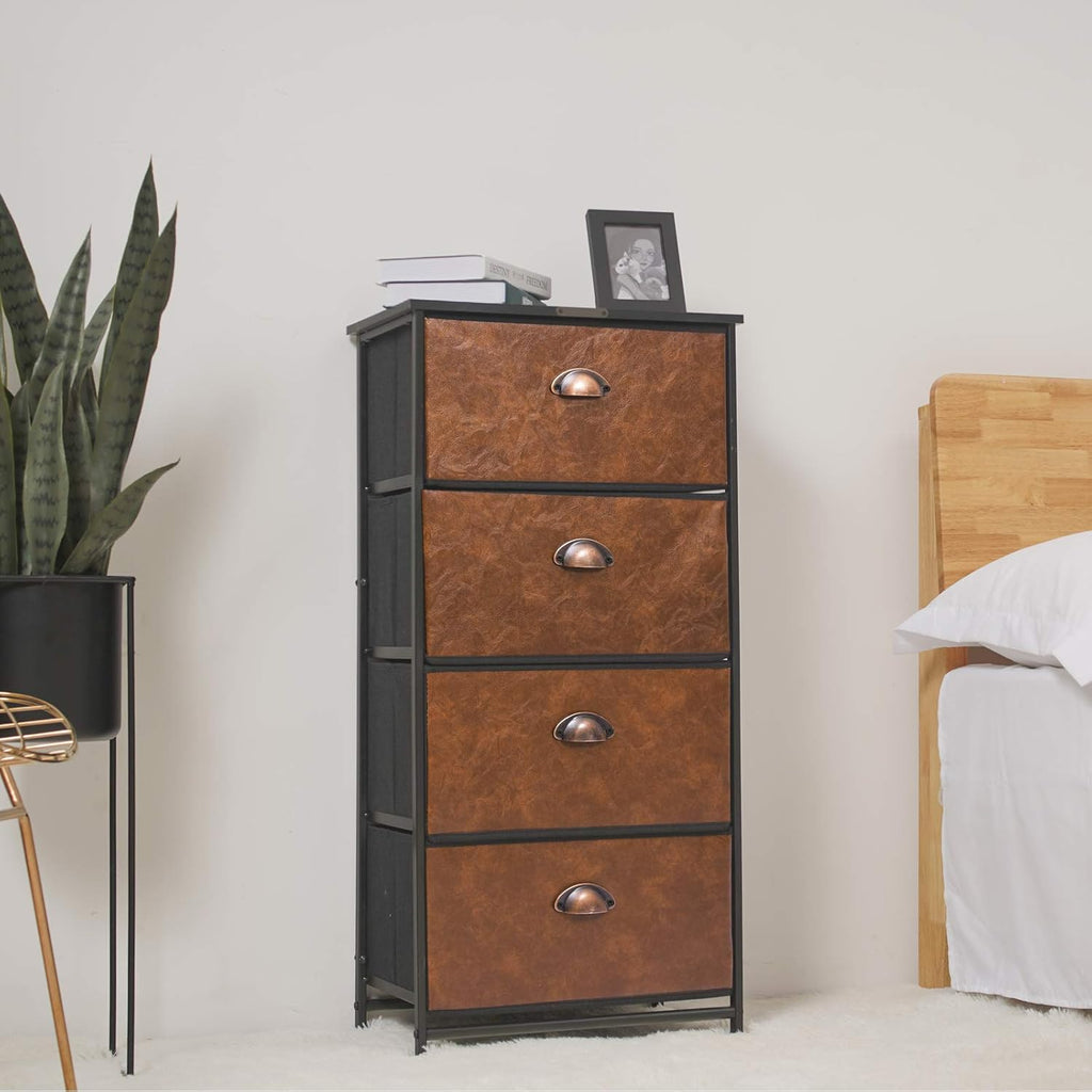 4 Drawer Fabric Dresser Storage Tower S195