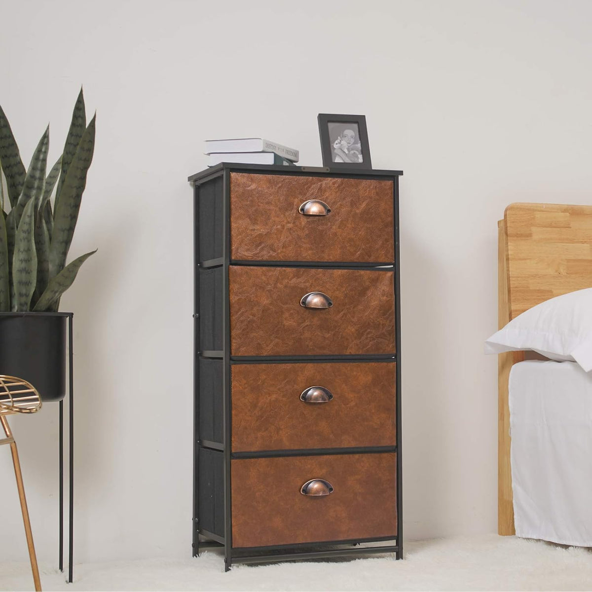 4 Drawer Fabric Dresser Storage Tower S195