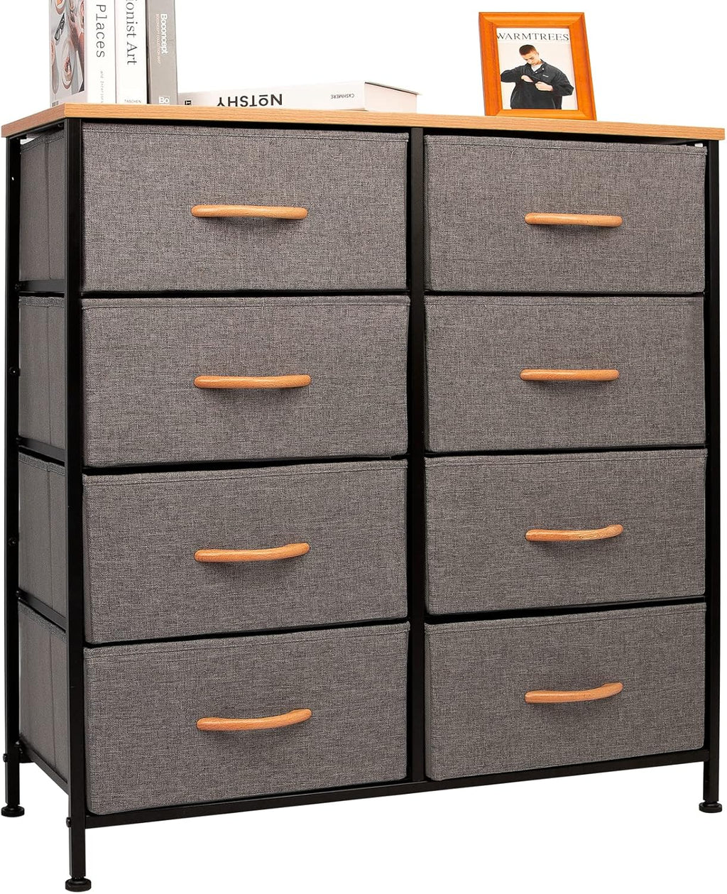 Rustic Brown Fabric 4 Drawer Storage Dresser Y3347