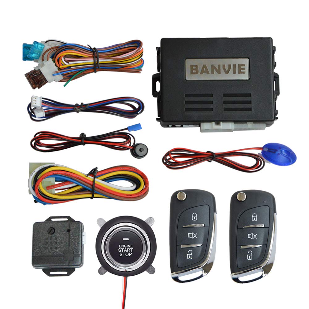 Car Keyless Entry Security Alarm System Remote Engine Starter Push to Start Stop Ignition Button Pack of 2 H5266