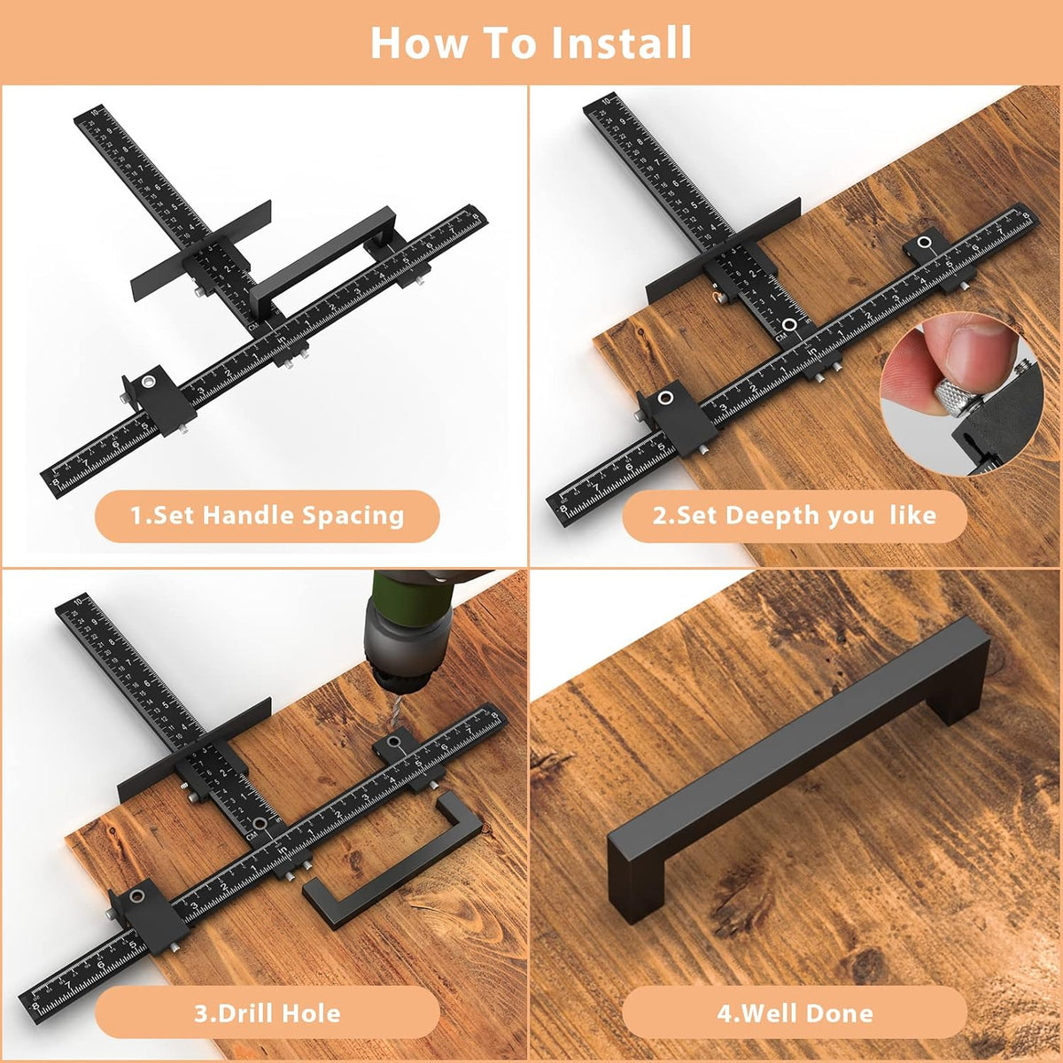 Aluminum Alloy Adjustable Cabinet Hardware Jig T502