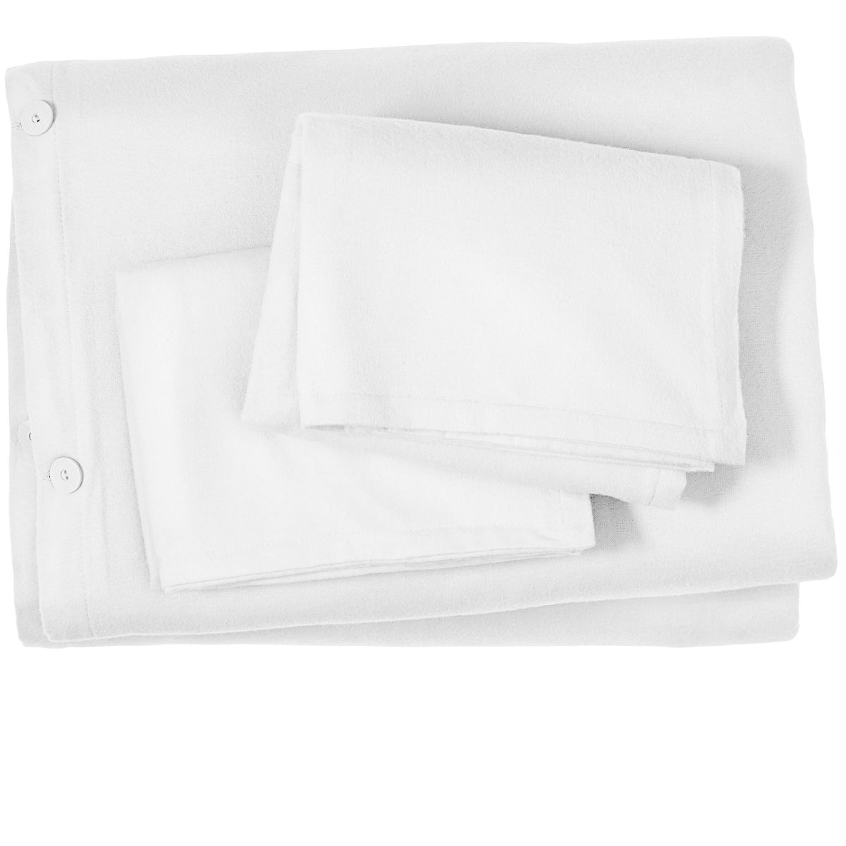 100% Cotton Flannel Duvet Cover & Sham Set White King F6663