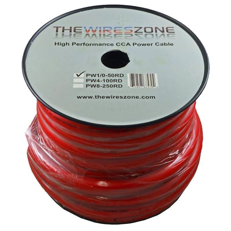 0 Gauge 50 Feet Power/Ground Cable Wire Red Q982