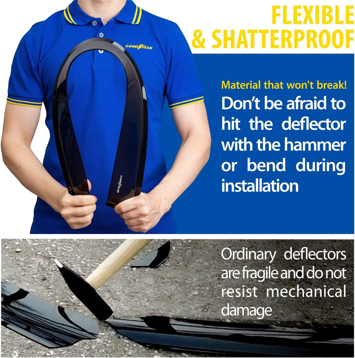 Shatterproof in-Channel Window Deflectors for Trucks 4 pcs L514