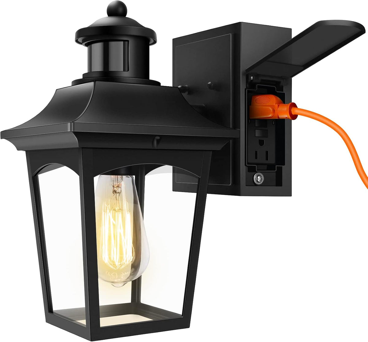 Motion Sensor Porch Light with Outlet N75006