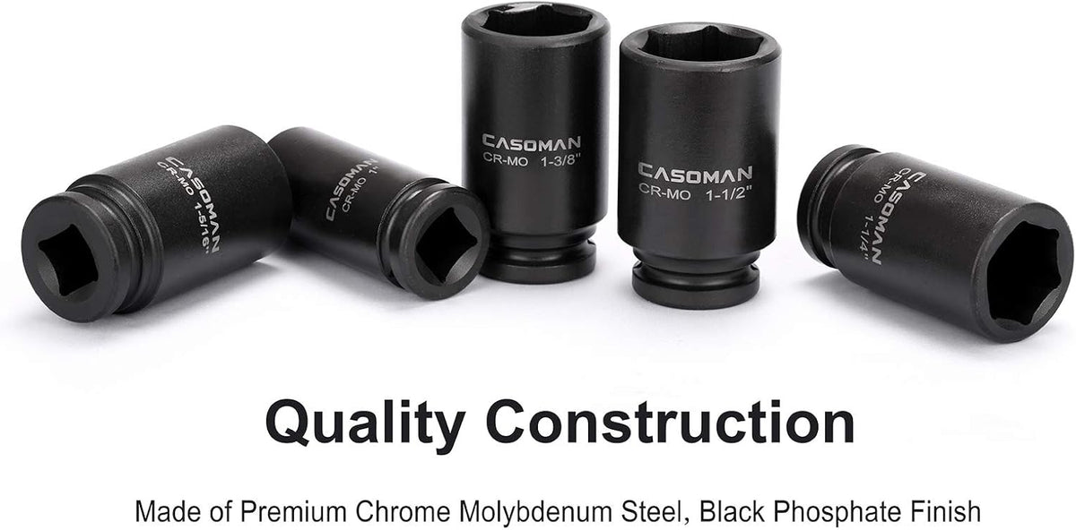3/4 Drive Deep Impact Socket Set, 8 Piece Set, SAE Sizes V66140