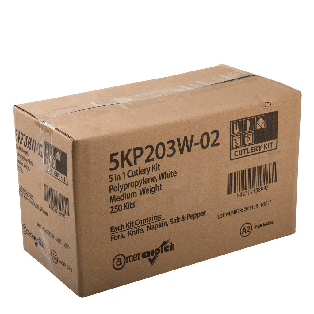5 Piece White Fork Knife Napkin Kit Z757519