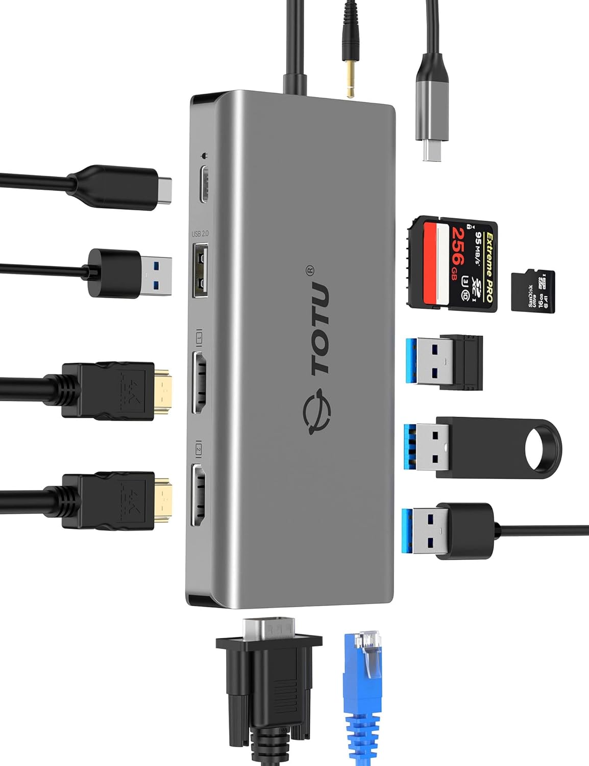 13 in 1 USB C Docking Station with 4K HDMI N653