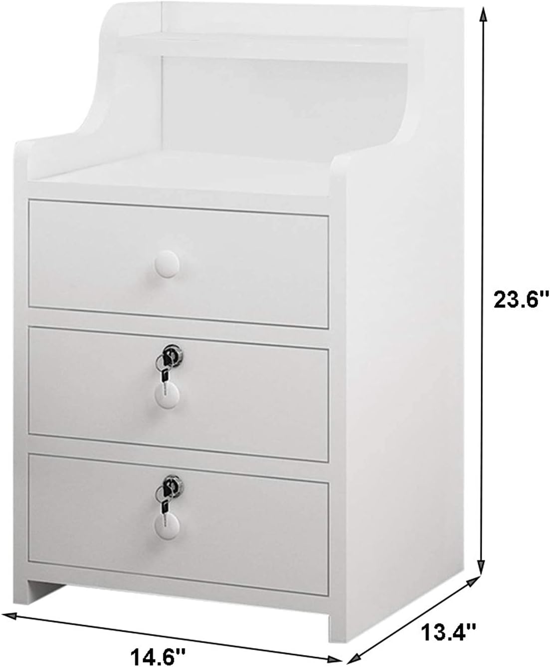 3 Drawer Wood Nightstand with Open Shelf P9235
