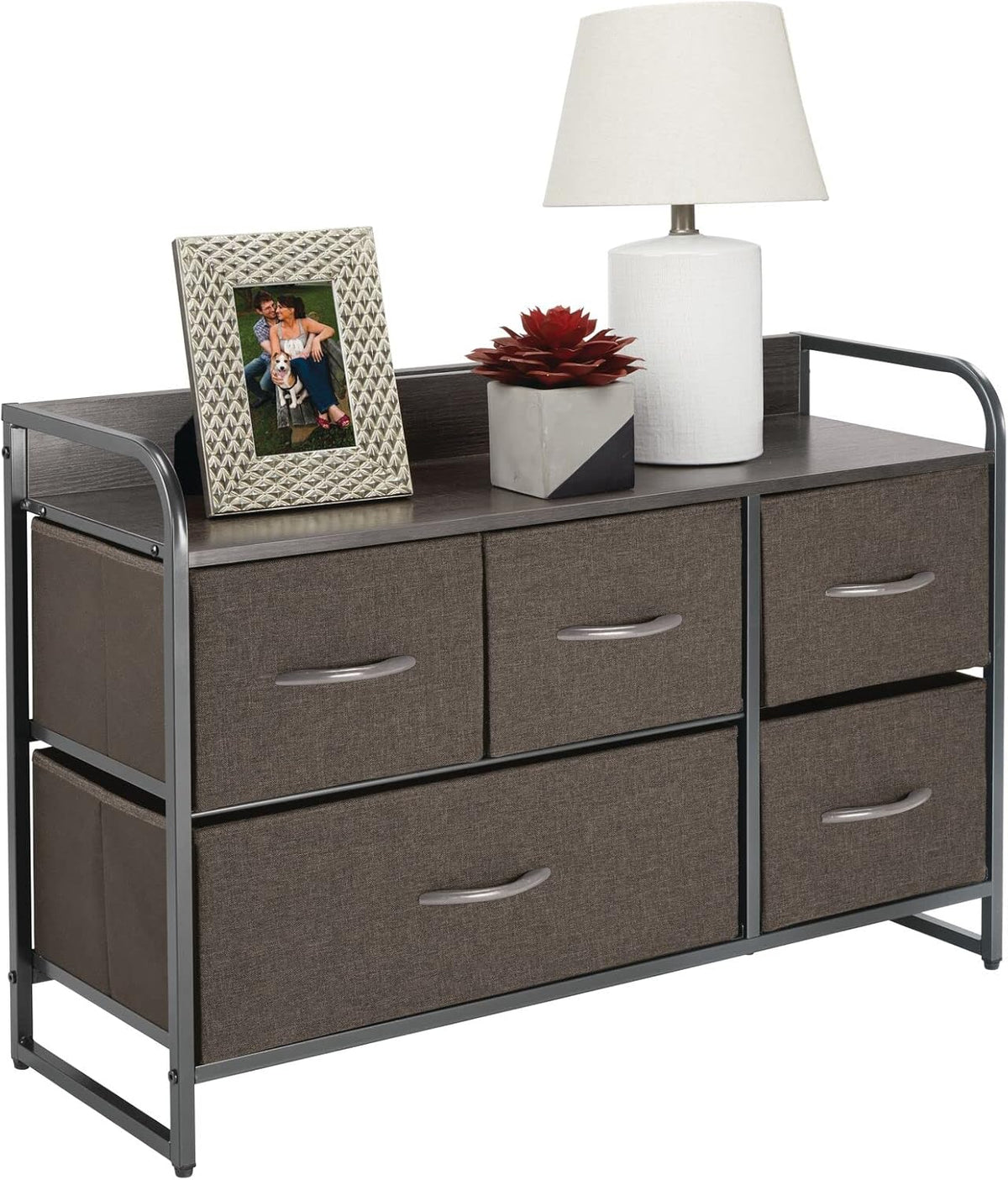 Horizontal Storage Dresser Unit with 5 Removable Fabric Drawers H985