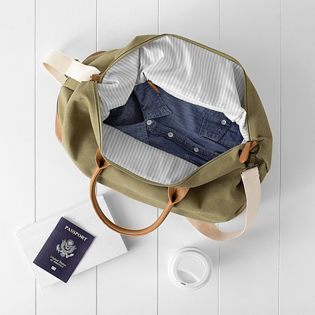 Green Washed Canvas Weekender N32890