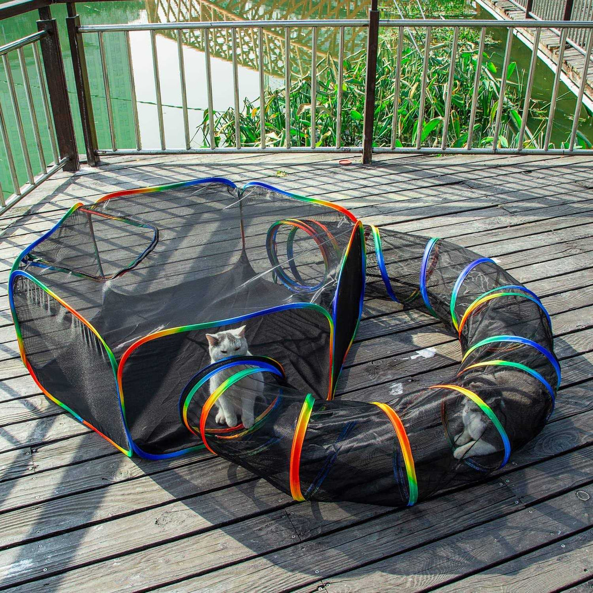 Outdoor Cat Enclosures Playground with Portable Cat Tent V1740