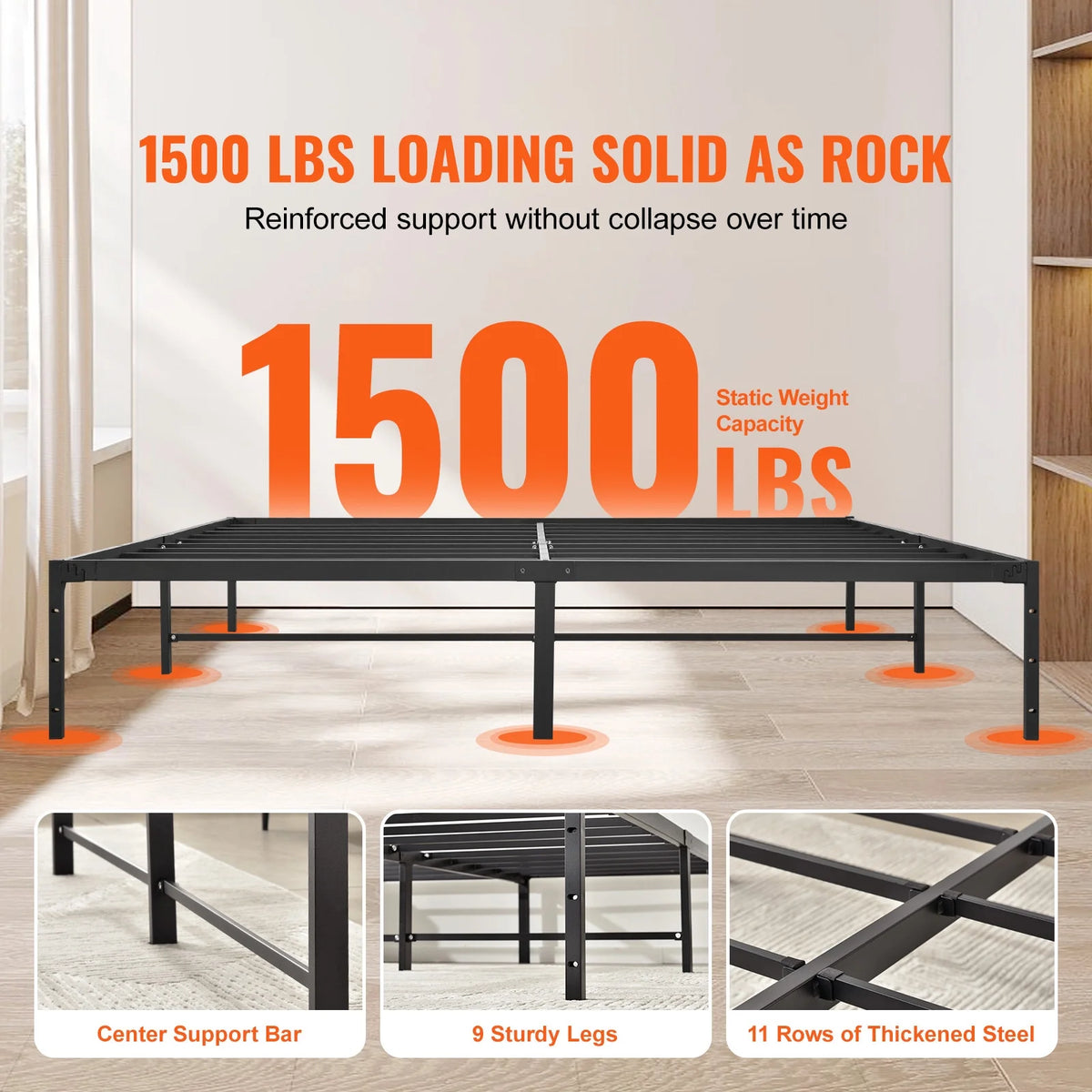 King Size 14 inch Metal Bed Frame F6702