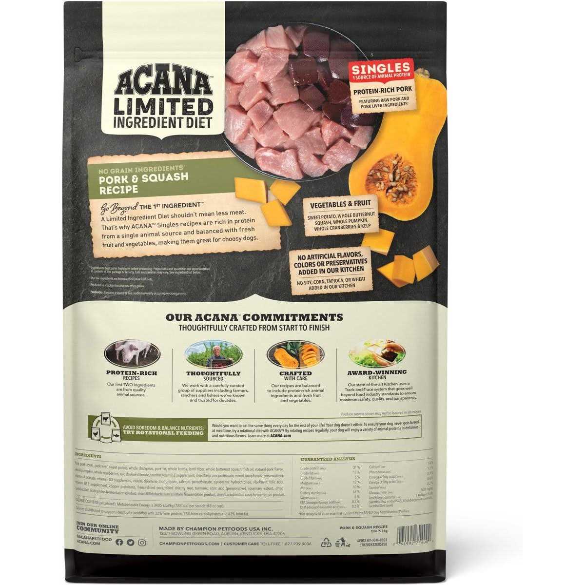 Pork Squash Dry Dog Food W475657