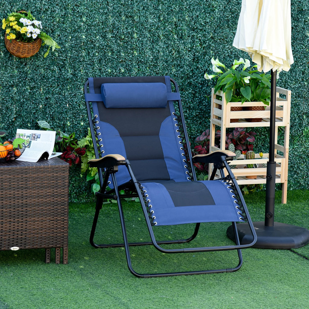Beige Foldable Reclining Zero Gravity Chair with Cup Holders Y6446