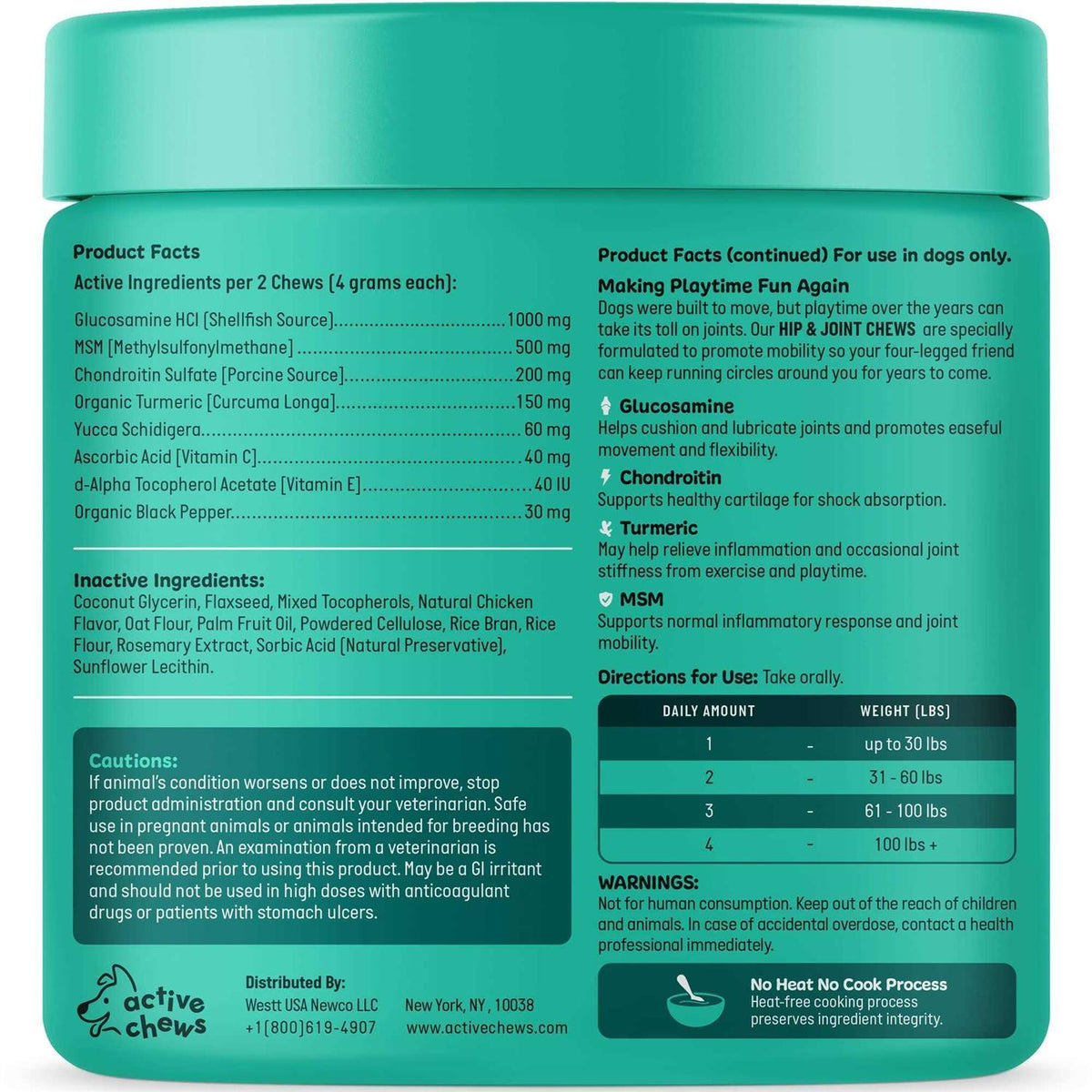 Glucosamine for Dogs Hip and Joint Supplement with Chondroitin, Turmeric, and Msm U5969