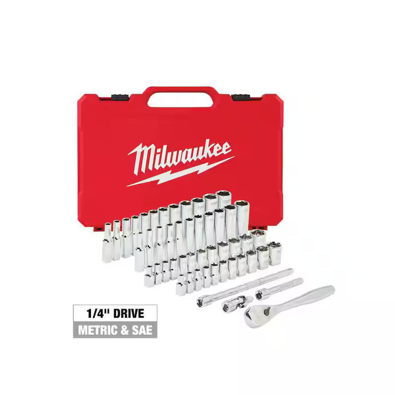 1/4 in. Drive SAE/Metric Ratchet and Socket Mechanics Tool Set (50-Piece) U44753