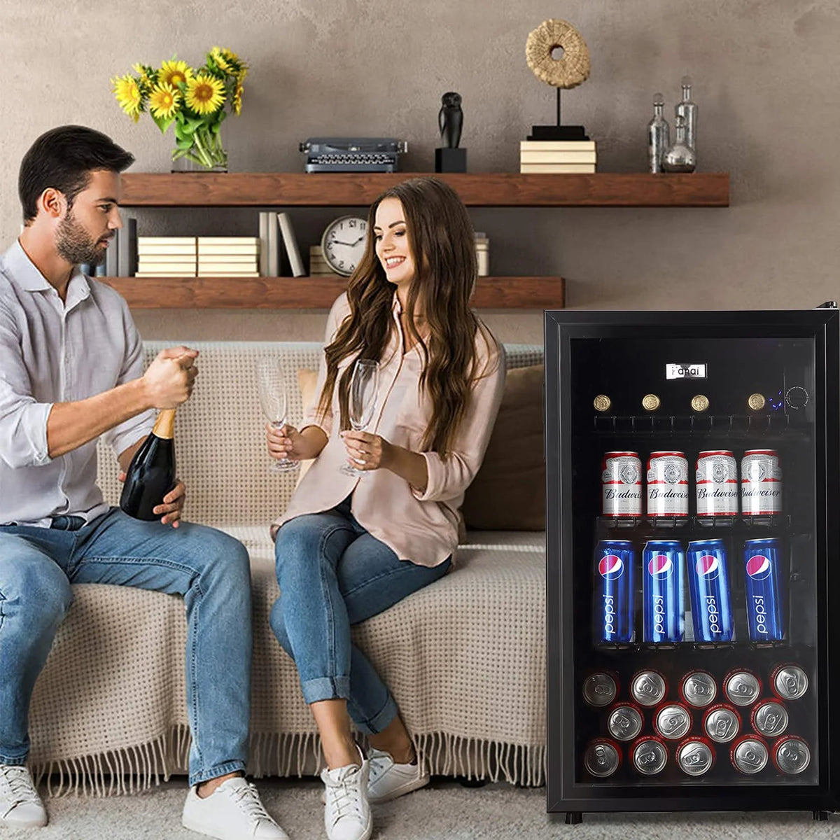 120 Can Beverage Fridge Glass Door C5569