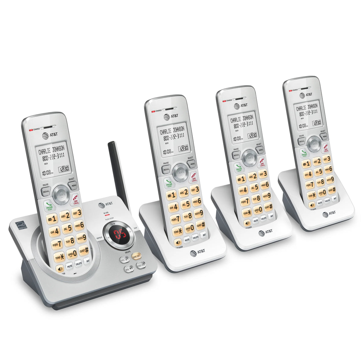 4-Handset Cordless Phone with Answering System and Call Block C116