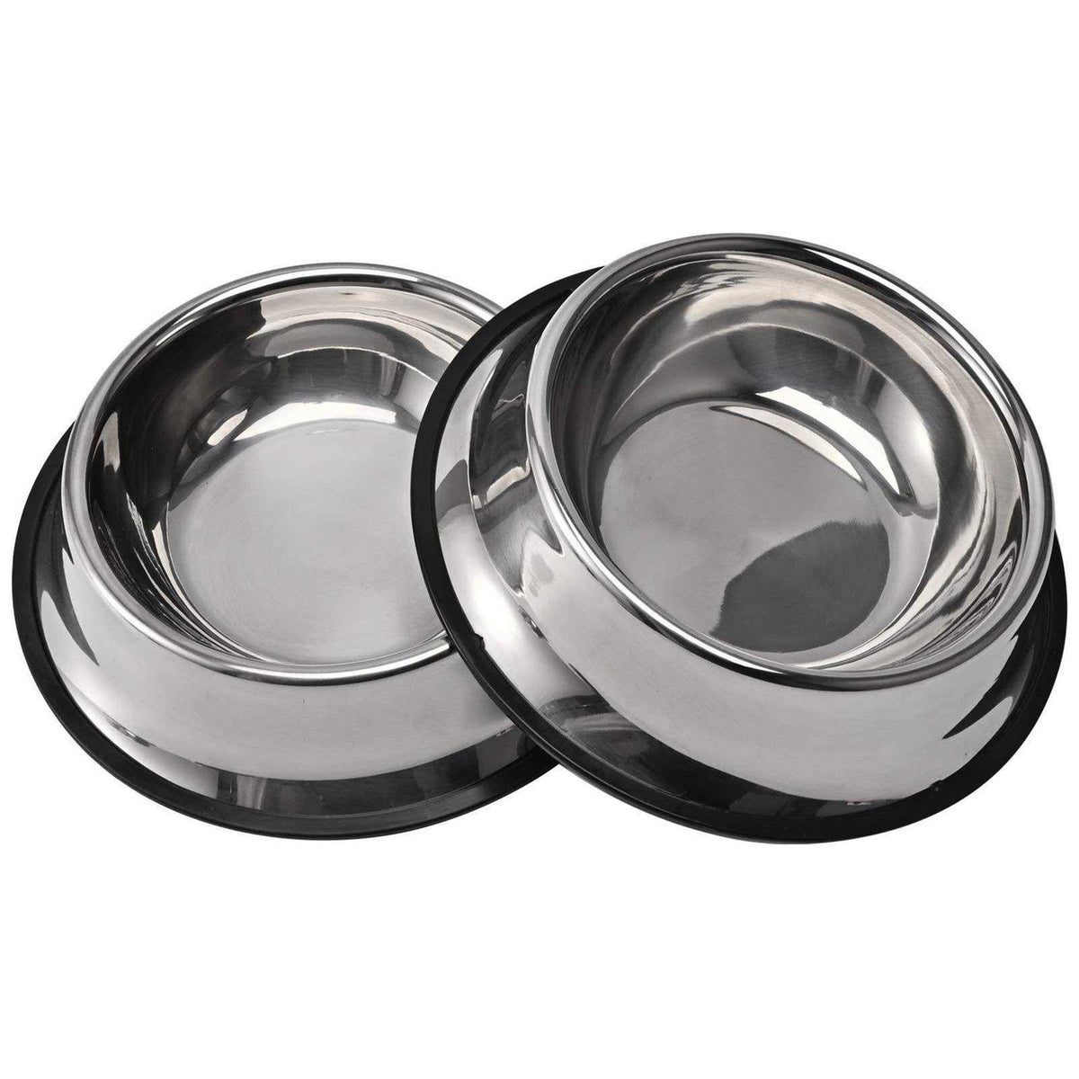 2 Packs Stainless Steel Dog Bowl with Anti-Skid Rubber Base H579
