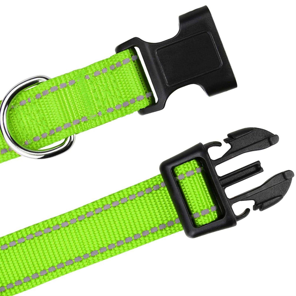 Reflective Nylon Adjustable Dog Collar with Quick Release Buckle H38400