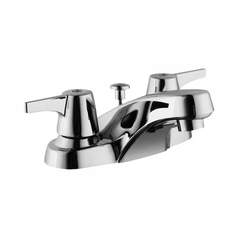 2-Handle Low-Arc Bathroom Faucet with Pop-Up Drain in Chrome T431841