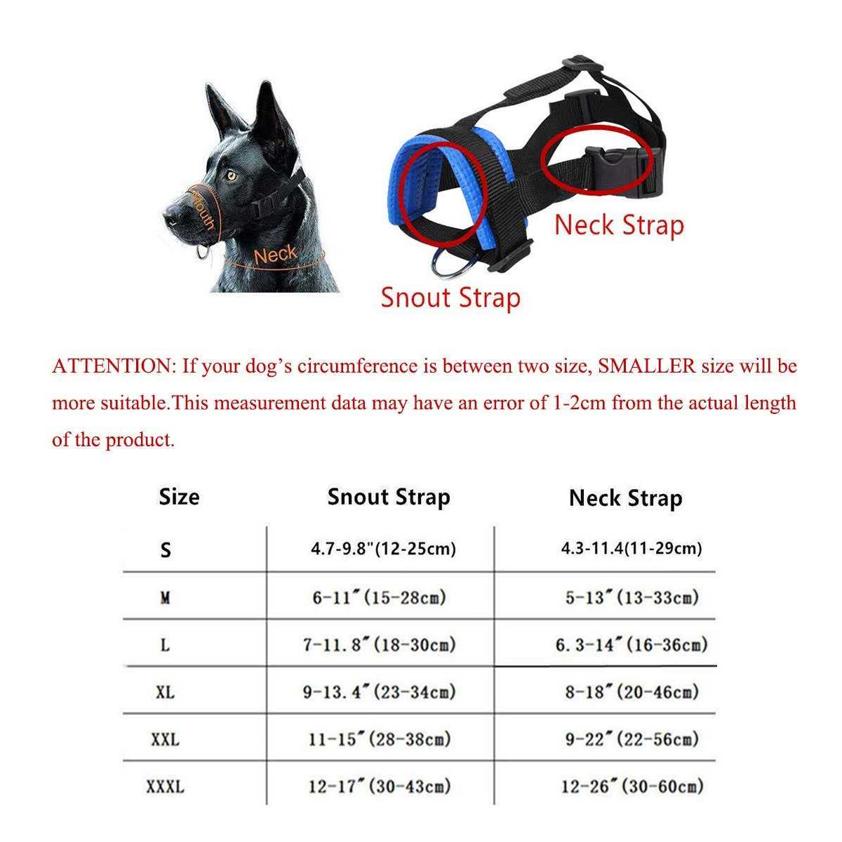Dog Muzzle for Small, Medium, Large Dogs S37580