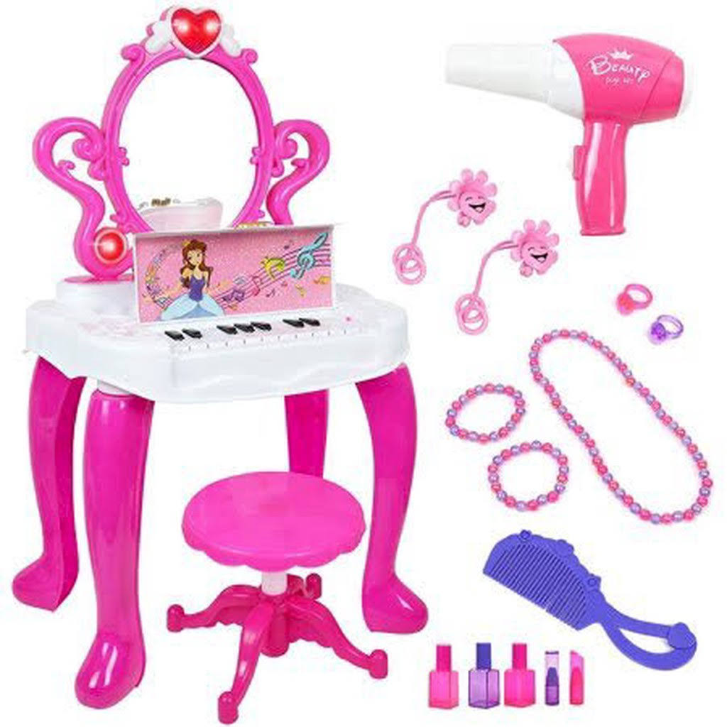 Kids Vanity Table and Chair Play Set with Piano P8583