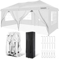 10' x 20' Pop Up Canopy Tent with 6 Removable Sidewalls and Carry Bag, White K732