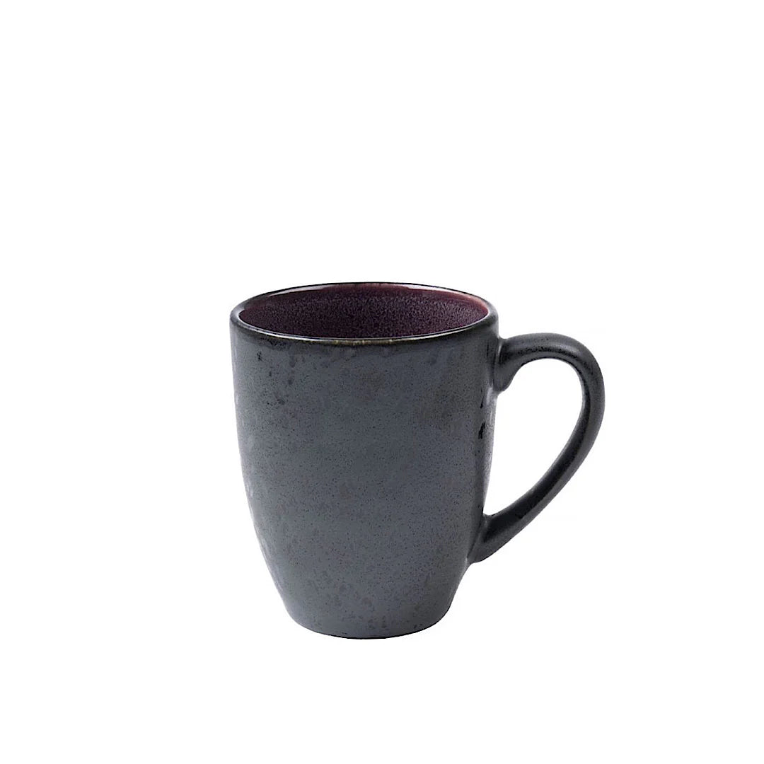 Black Lilac Stoneware Mug with Handle 0.3L X657
