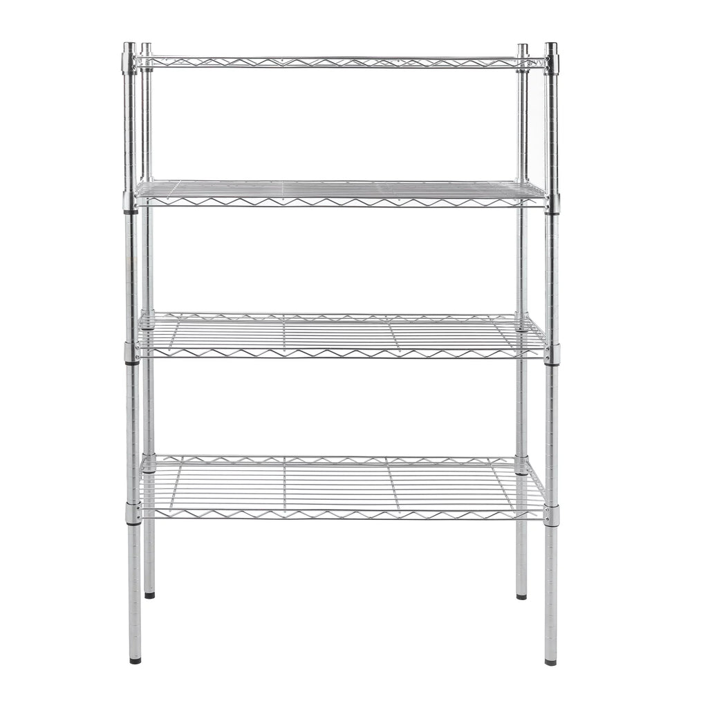 4 Tier Wire Shelf Unit Chrome 1400 lb. Capacity S12988