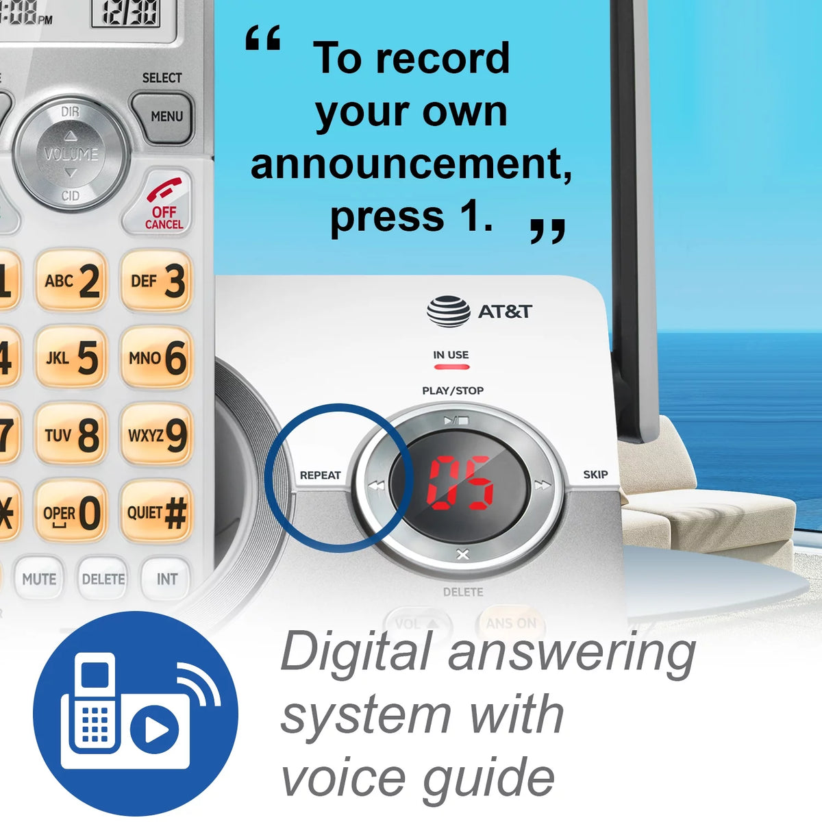 4-Handset Cordless Phone with Answering System and Call Block C116