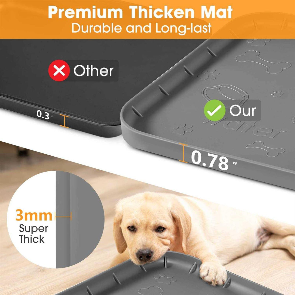 Silicone Dog Food Mat with Pocket W400