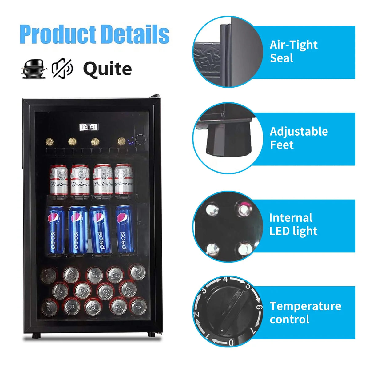 120 Can Beverage Fridge Glass Door C5569