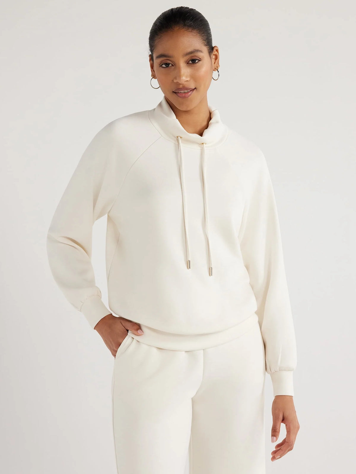 Women's Scuba Knit Funnel Neck Sweatshirt S5921
