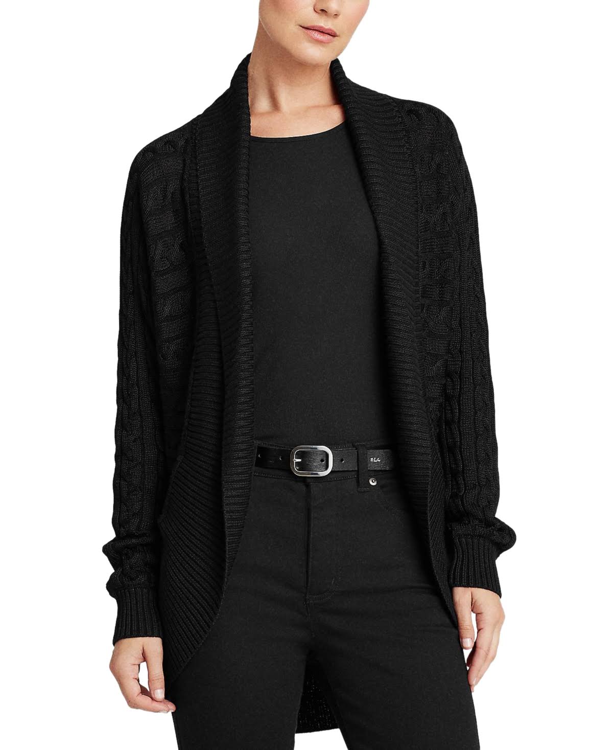 Black Cable-Knit Cardigan H665