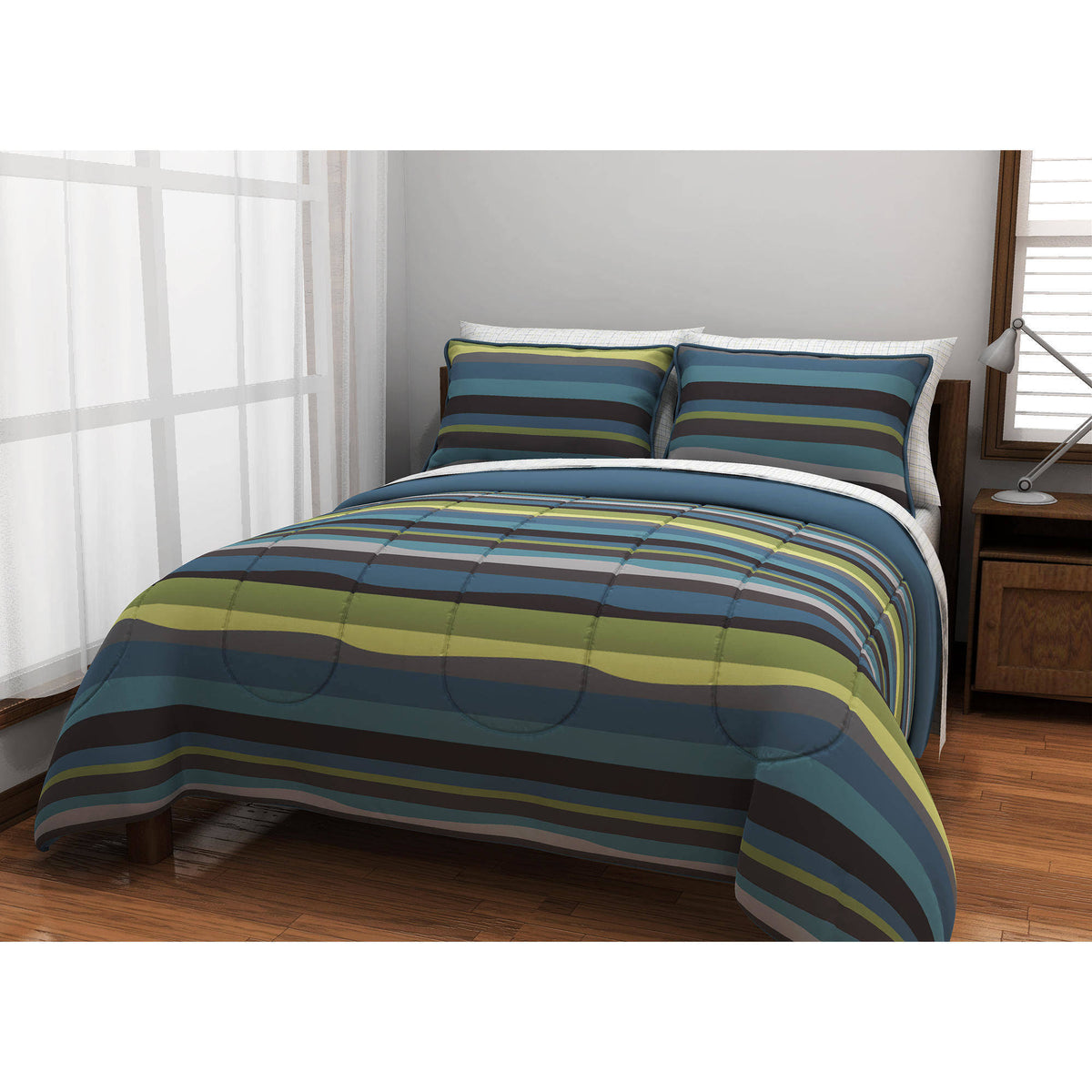 Blue Reversible Full Bed in A Bag S9532