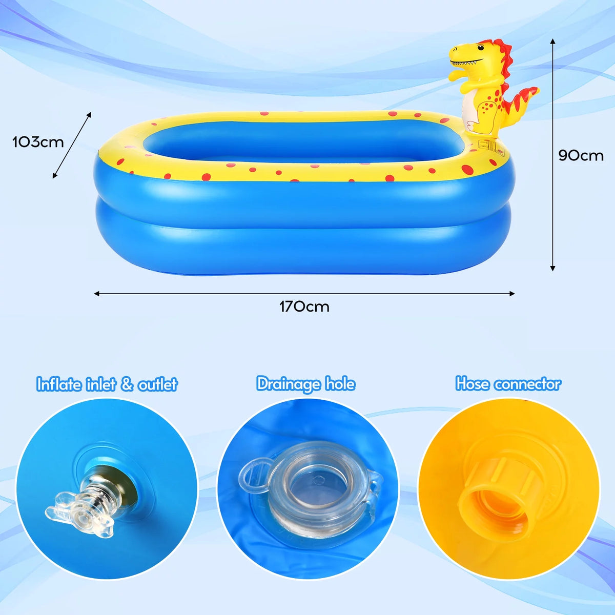 Inflatable Sprinkler Pool 67 * 40in V57162