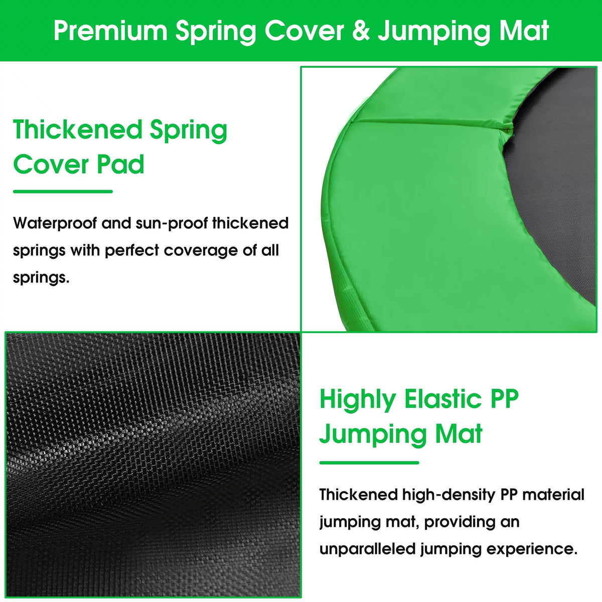 12FT 14FT Trampoline with Enclosure, Basketball Hoop, Light, Sprinkler, Socks, Wind Stakes R8579