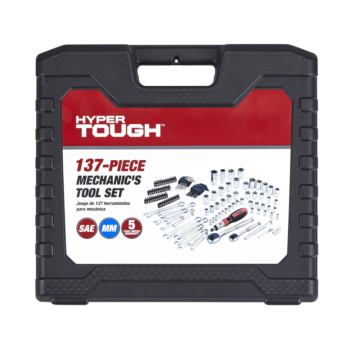 137 PC Metric & SAE Tool Set with Hex Keys, Wrenches, Ratchet Bit Driver, Sockets Q7299