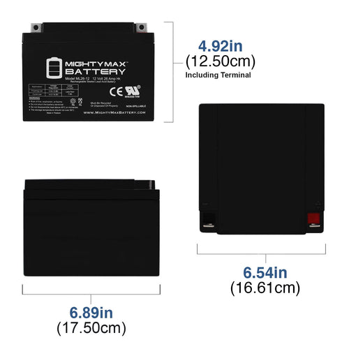 12V 26AH Deep Cycle AGM Battery B15238