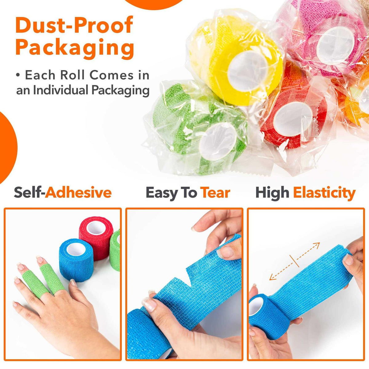 Self Adhesive Non-Woven Bandage Wrap 2 inch x 5 Yards A4890