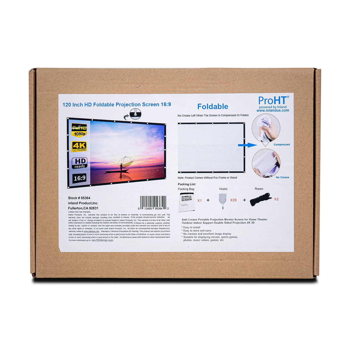 120-inch 16:9 4K Foldable Portable Projector Screen L7491