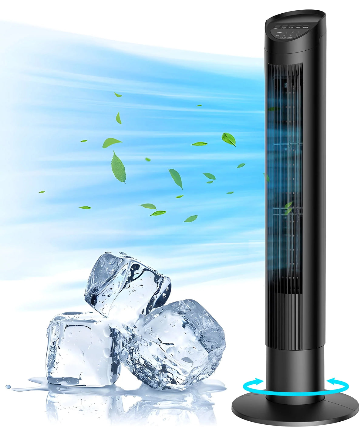 35 Standing Floor Fan with Remote, 3 Speeds, 3 Modes, 8H Timer I749