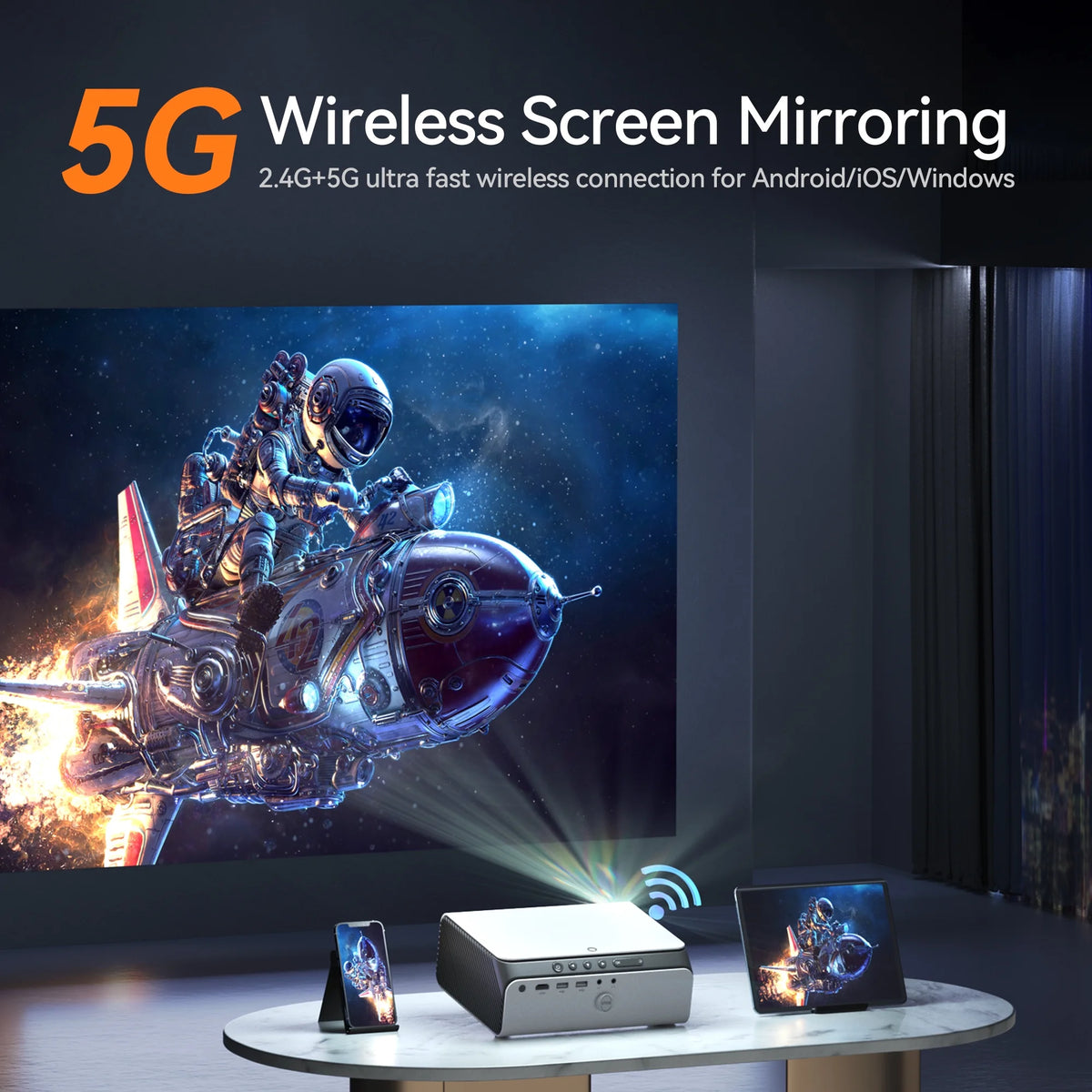 Native 1080P Mini Projector with Bluetooth Z9836